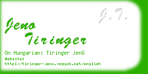 jeno tiringer business card